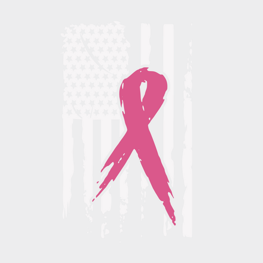 Breast Cancer Usa Flag Ribbon Design - Dtf Heat Transfer Unisex S & M ( 10 ) / Light Color See