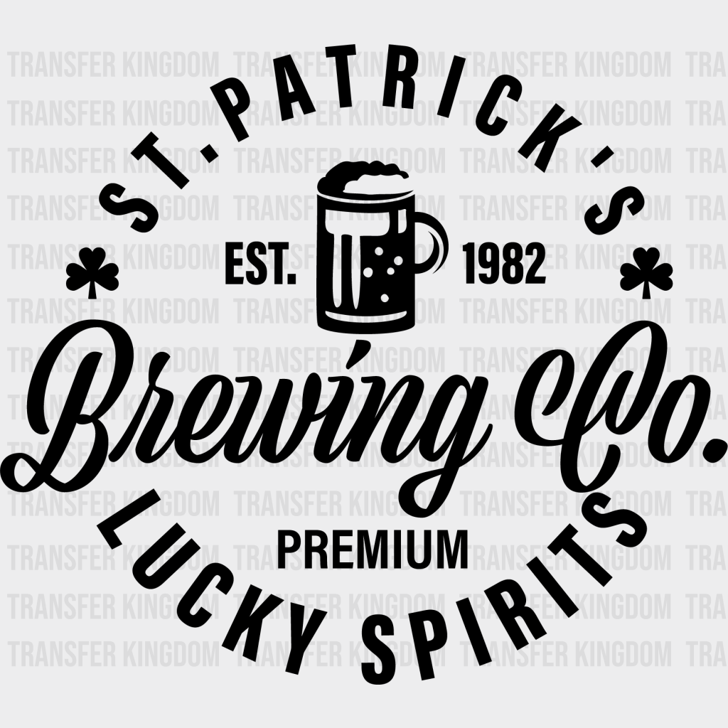 Brewing Co. Premium - St. Patrick’s Dtf Heat Transfer Unisex S & M (10’) / Dark Color Design