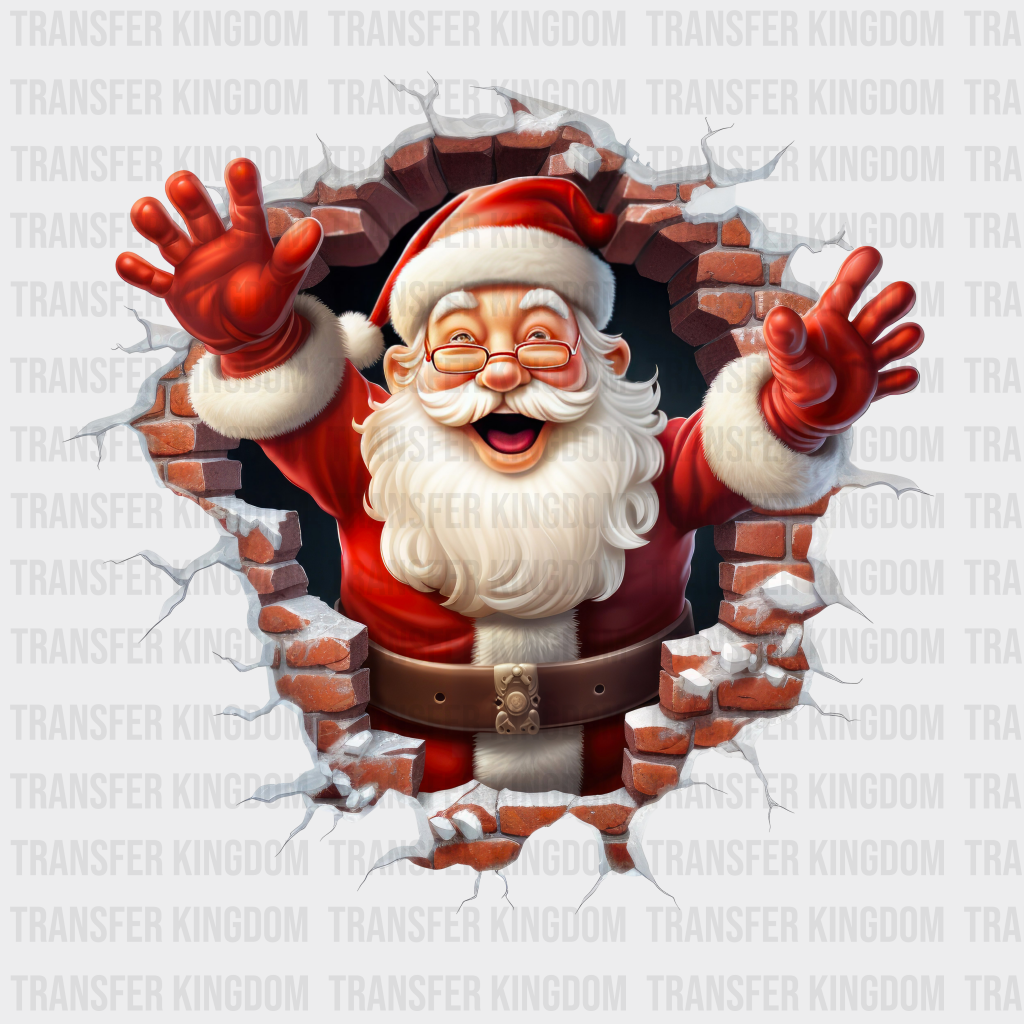 Brick Wall Santa Christmas Design - Dtf Heat Transfer