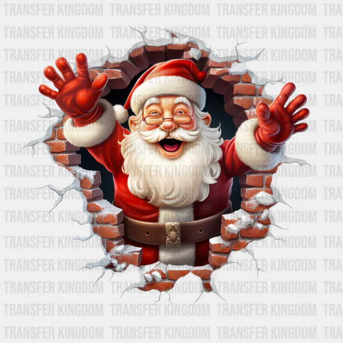 BRICK WALL SANTA Christmas Design - DTF heat transfer