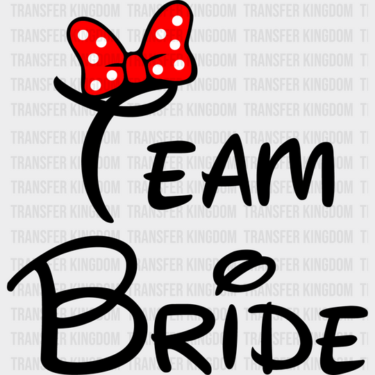 Bridal Party Disney Design - Dtf Heat Transfer Unisex S & M ( 10 ) / Team Bride Dark Color See