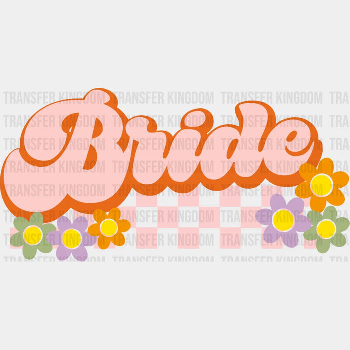 Bride Checkered Design - Bachelorette Iron On DTF Transfer