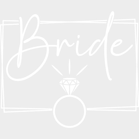 Bride, Wedding Ring, Cursive B&W - Wedding Crew DTF Transfers transfer-kingdom Light Color Design (See Imaging)