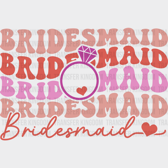 Bridesmaid Ring Design - Bachelorette Iron On Dtf Transfer