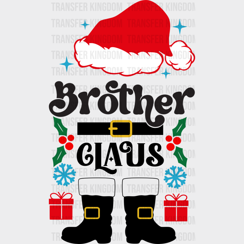 Brother Claus - Christmas Dtf Transfer Unisex S & M (10’’) / Dark Color Design See Imaging