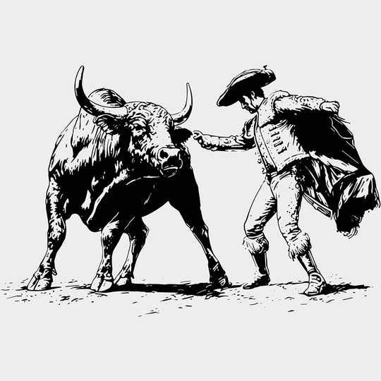 Bull & Matador - Animals DTF Transfers - Adult Unisex - S & M (10’’) / Light Color Design (See Imaging)