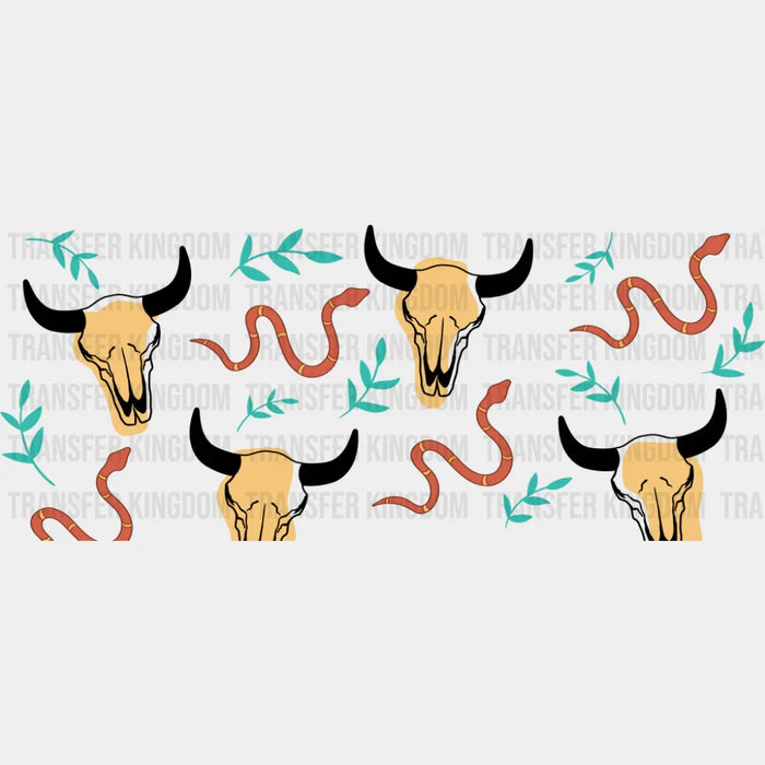 Bull Skulls - General Cup Wrap UV Sticker Permanent UV DTF Decal