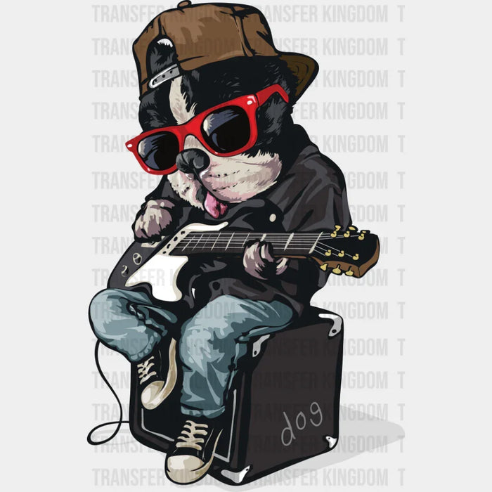 Bulldog Playing Guitar - Dogs DTF Transfer