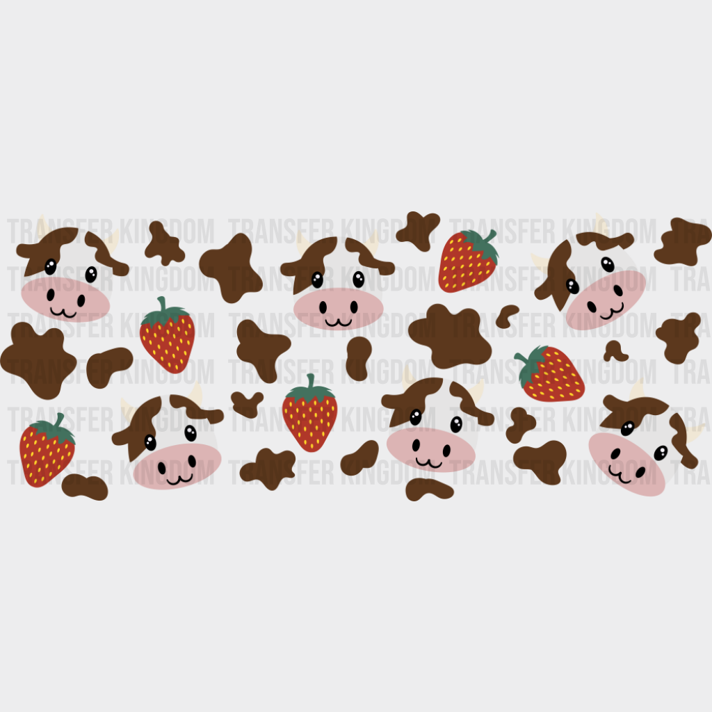 Bulls & Strawberries - General Cup Wrap UV Sticker Permanent UV DTF Decal UVDTF