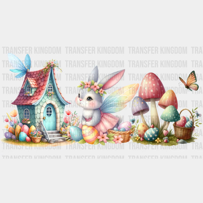 Bunny Easter Cute House And Mushrooms - UV DTF Transfer Cup Wrap UV DTF Sticker