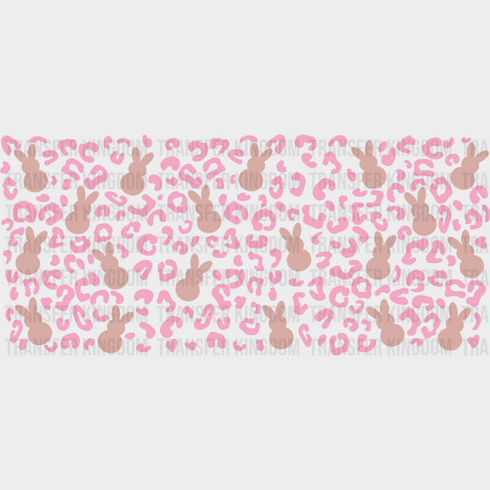 Bunny Pink Leopard Print - Easter Cup Wrap Uv Sticker Permanent Dtf Decal