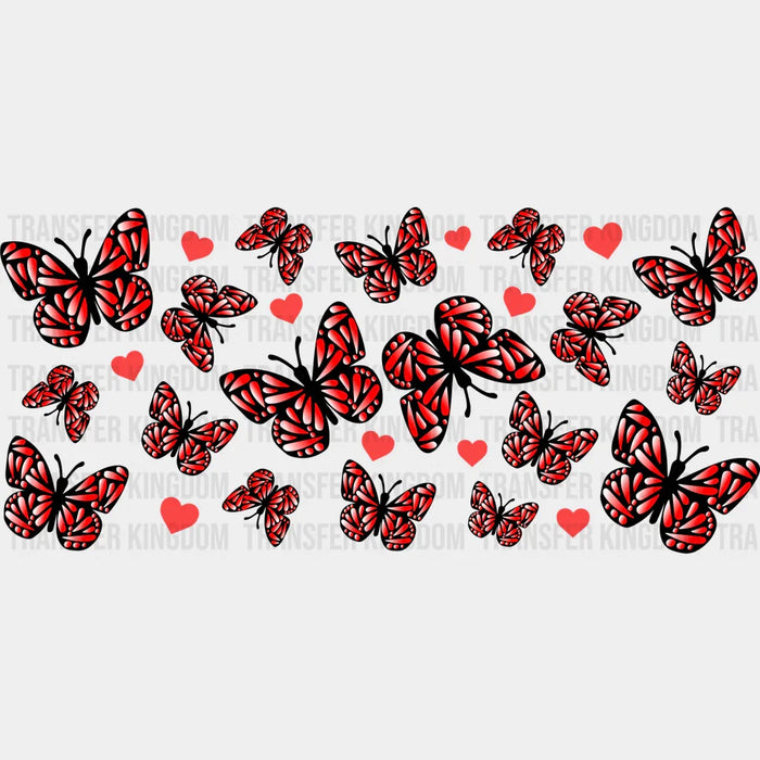 Butterflies And Hearts UV DTF Transfer Cup Wrap UV DTF Sticker