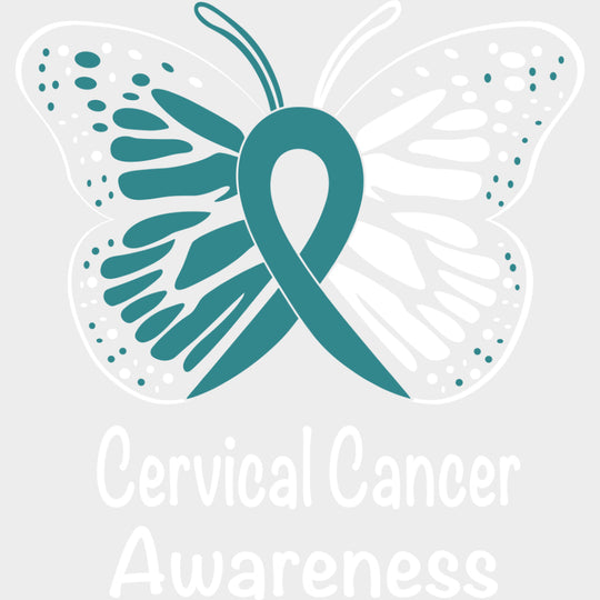 Butterfly Cervical Cancer Awareness - Cervical Cancer DTF Transfers - Adult Unisex - S & M (10’’) / Light Color Design
