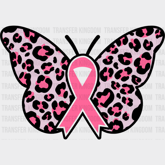 Butterfly Ribbon - Cancer DTF Transfer Unisex - S & M (10’’) Dark Color Design (See Imaging)