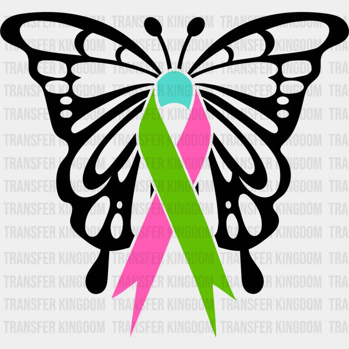 Butterfly Ribbon Design - Metastatic Breast Cancer DTF Transfer