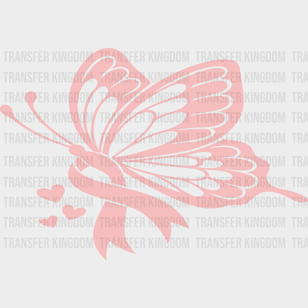 Butterfly & Ribbon - Lung Cancer DTF Transfers