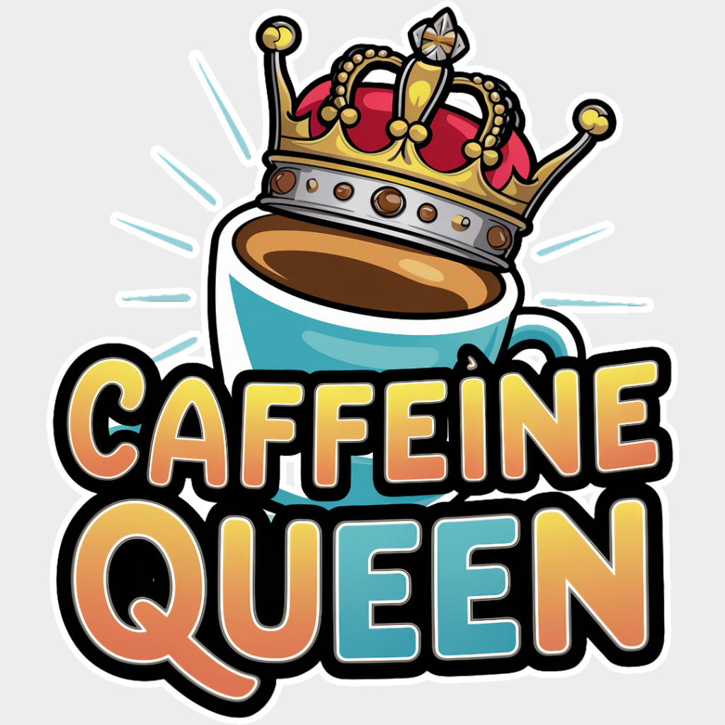 Caffeine Queen Blue Design - Coffee Dtf Transfer Unisex S & M (10’’) / Light Color See Imaging