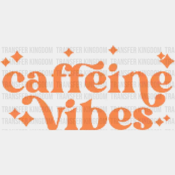 Caffeine Vibes Retro Diamonds - Coffee Lover Design - Coffee DTF heat transfer