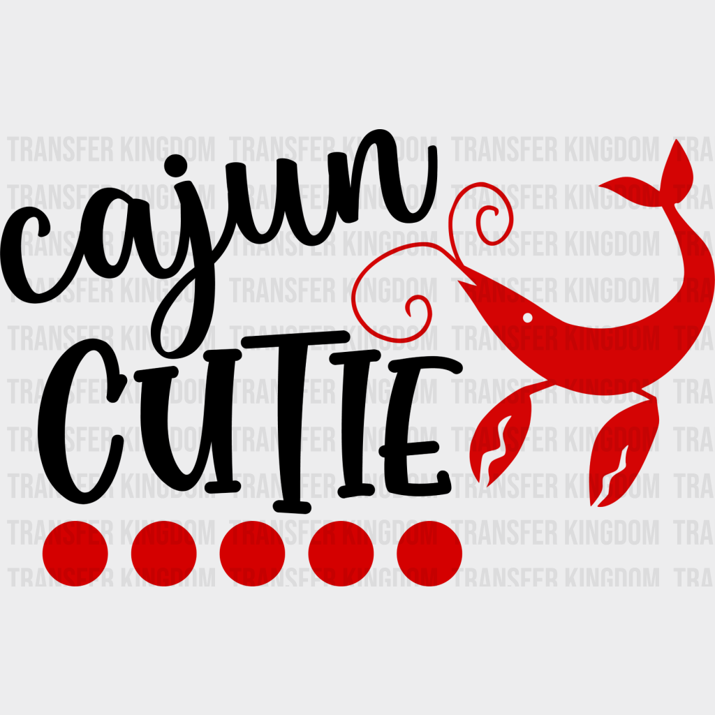 Cajun Cutie Crawfish Design - Iron On Dtf Transfer Unisex S & M (10’’) / Dark Color See Imaging