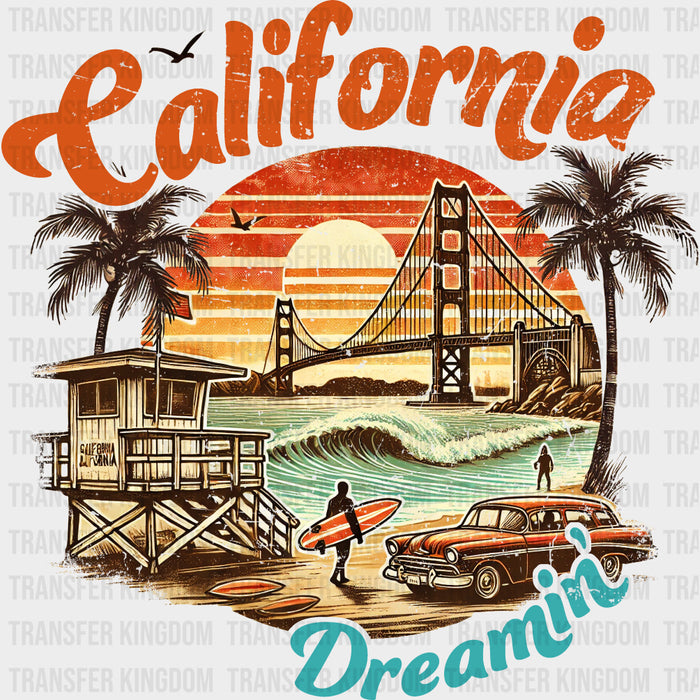 California Dreamin' - Surfing DTF Transfers