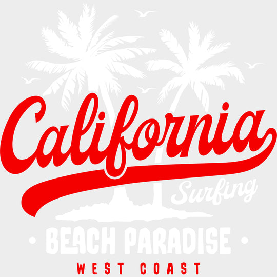 California Surfing, Beach Paradise - Surfing DTF Transfers transfer-kingdom Light Color Design (See Imaging)