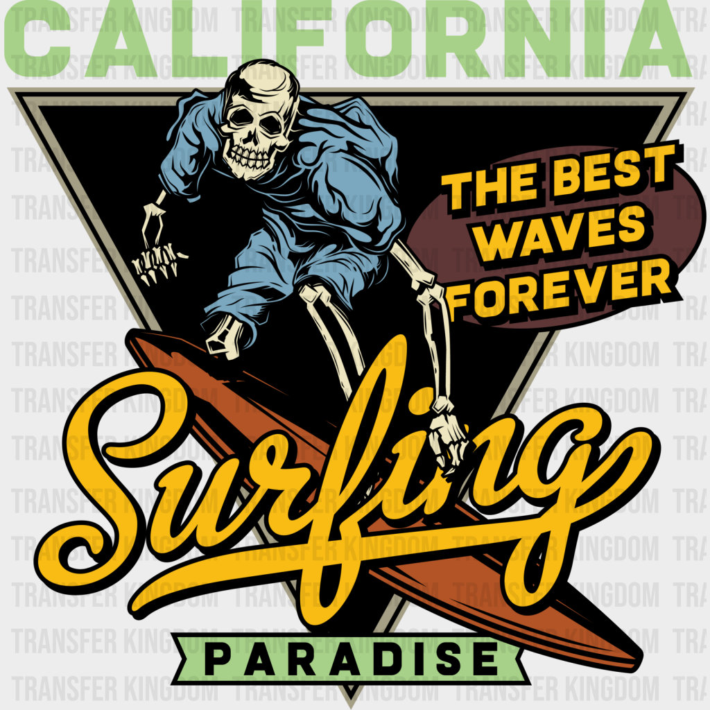 California Surfing Paradise - Dtf Heat Transfer