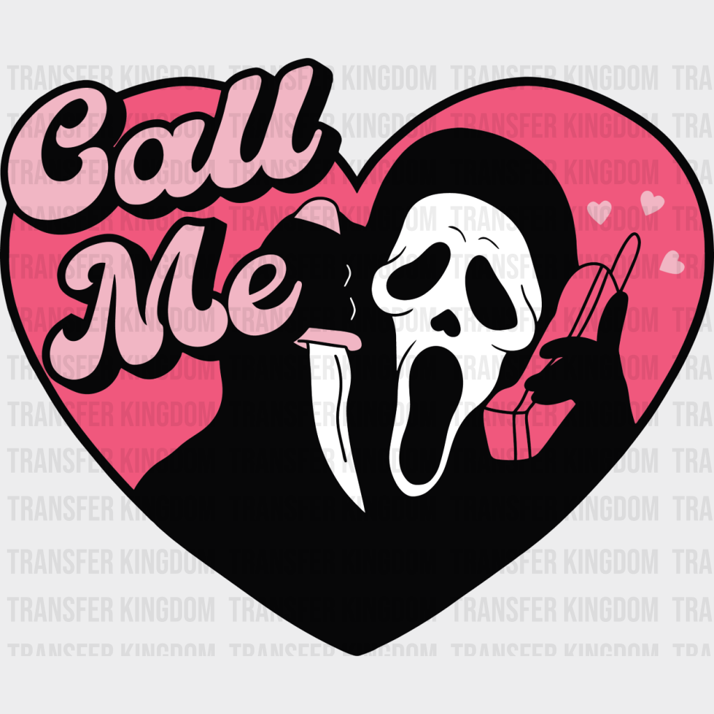 Call Me Heart Design - Halloween Iron On Dtf Transfer Unisex S & M (10’’) / Dark Color See Imaging