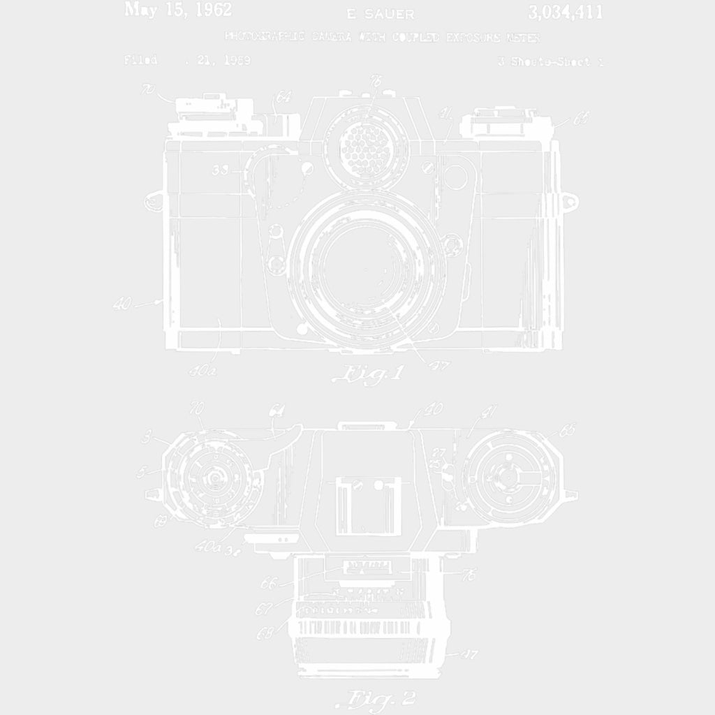 Camera Blueprint - Photography DTF Transfers Adult Unisex - S & M (10’’) / Light Color Design (See Imaging)