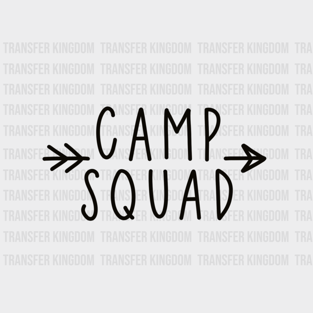 Camp Squad Camping Crew - Group Design Dtf Heat Transfer Unisex S & M ( 10 )