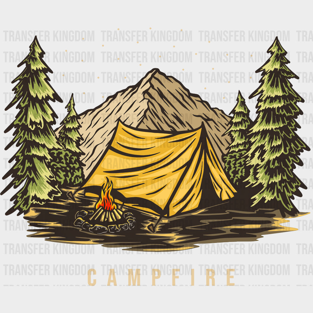 Campfire - Hiking DTF Transfers Adult Unisex - S & M (10’’) / Dark Color Design (See Imaging)