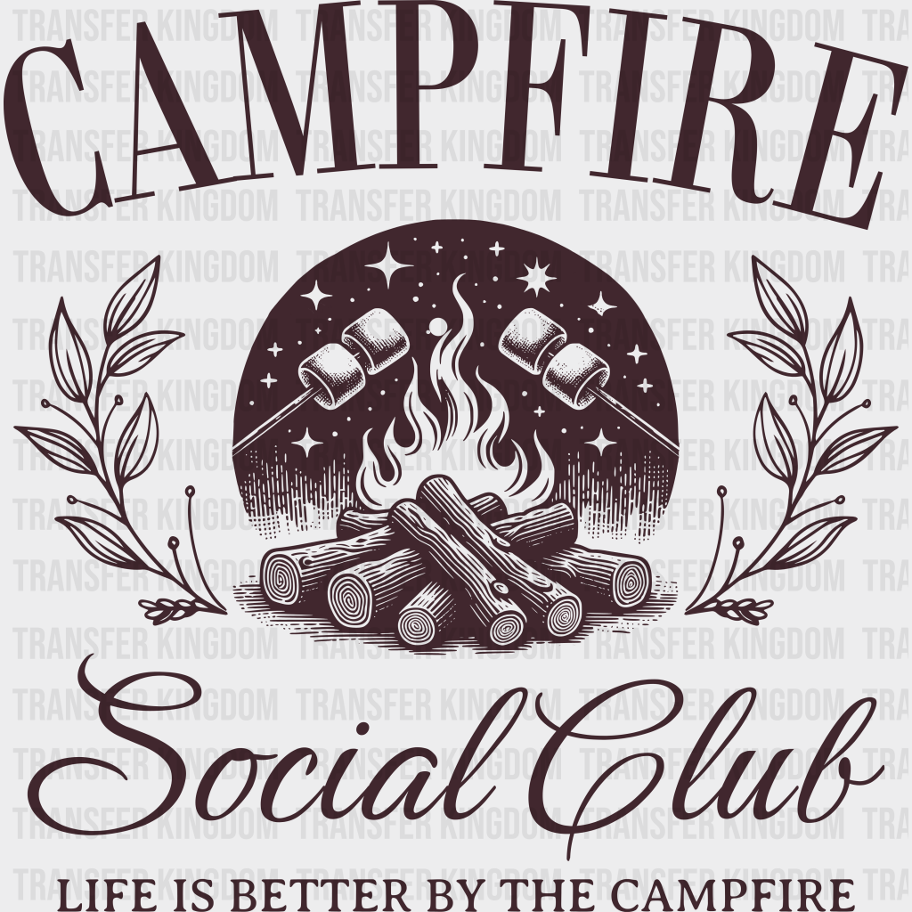 Campfire Social Club Design - Camping Dtf Heat Transfer