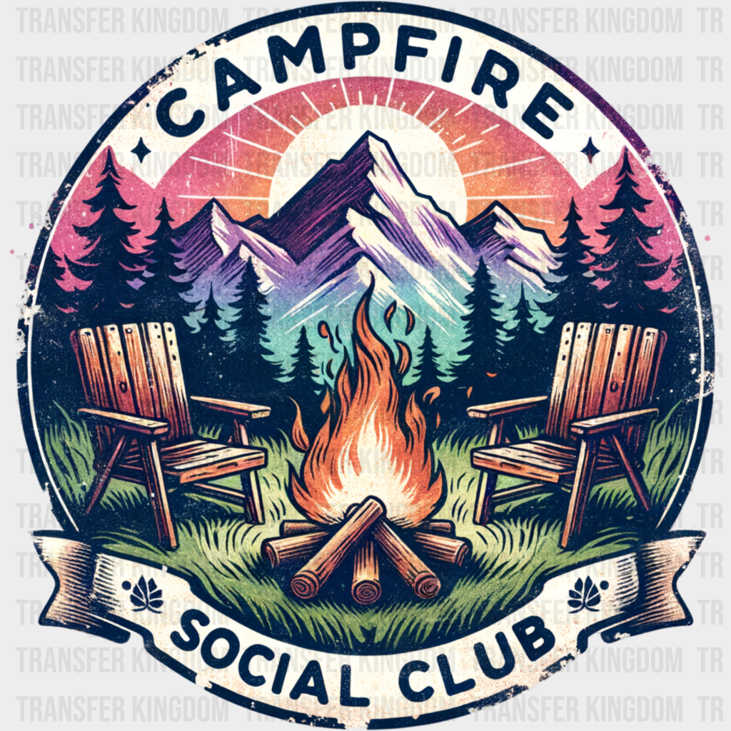 Campfire Social Club Design - Camping Dtf Heat Transfer