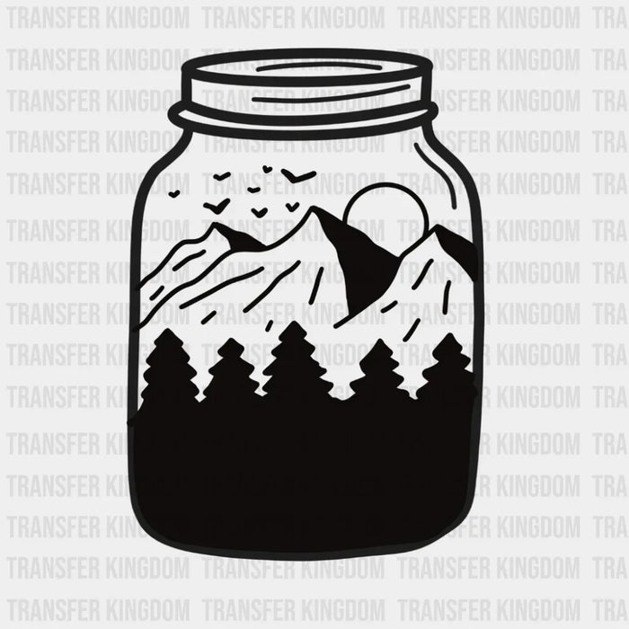 Camping In A Mason Jar Design - DTF heat transfer