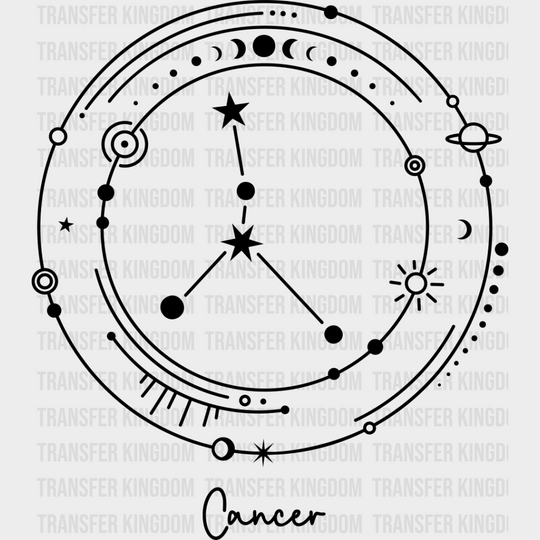 Cancer Constellation Design - Zodiac Dtf Transfer Unisex S & M (10’’) / Dark Color See Imaging