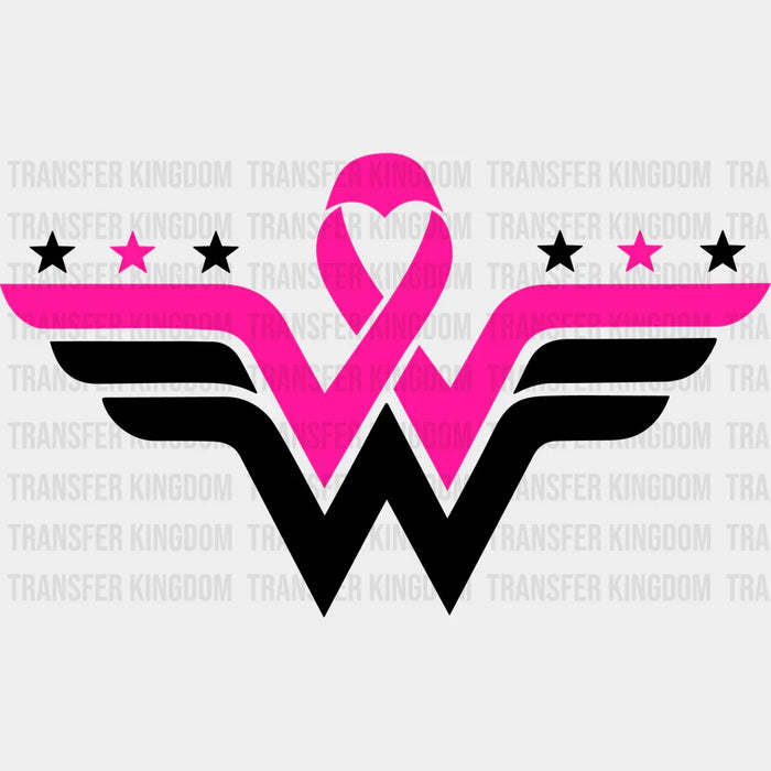 Cancer Ribbon Wonder Women TRANSFER, Cancer Warrior dtf TRANSFER