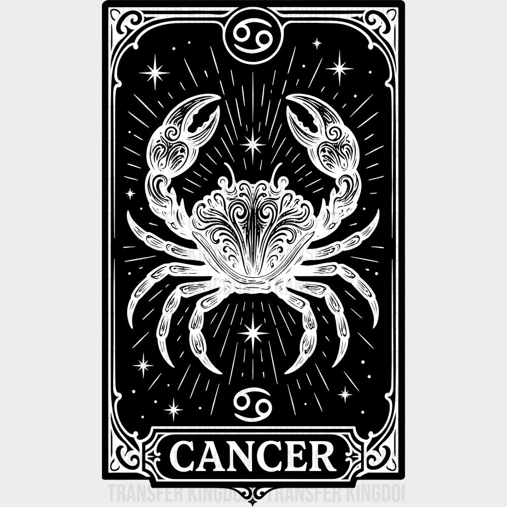 Cancer Tarot Card - Zodiacs & Horoscopes DTF Transfers - Adult Unisex - S & M (10’’) / Dark Color Design (See Imaging)