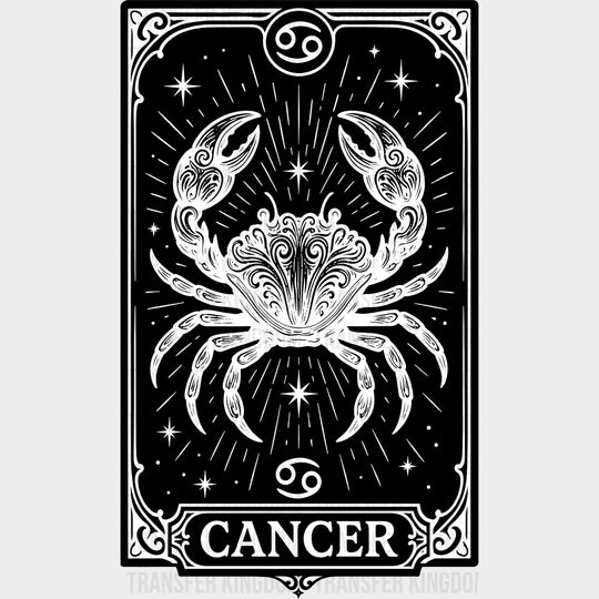 Cancer Tarot Card - Zodiacs & Horoscopes DTF Transfers - Adult Unisex - S & M (10’’) / Dark Color Design (See Imaging)