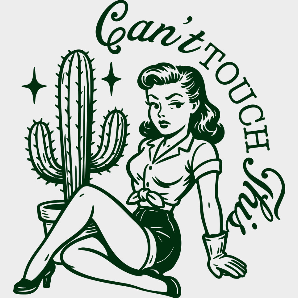 Can’t Touch This - Plants DTF Transfers Adult Unisex - S & M (10’’) / Green Color Design (See Imaging)