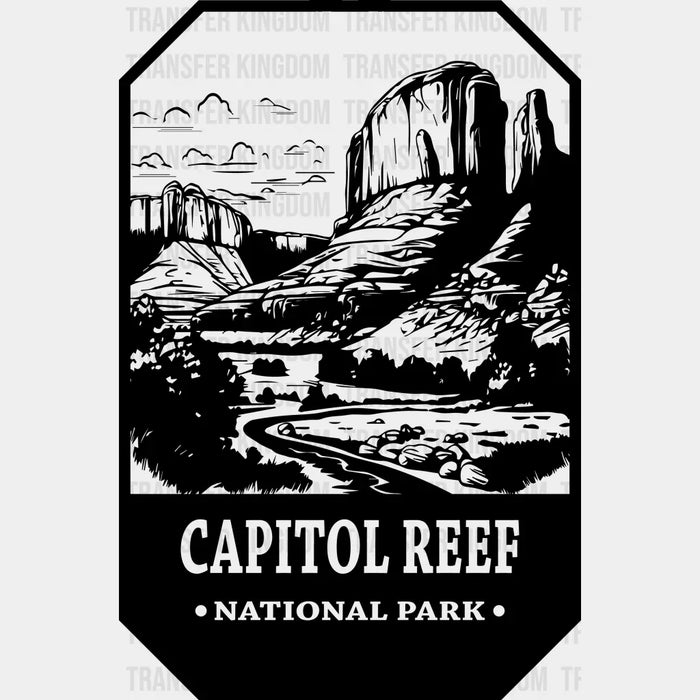 Capitol Reef National Park Black And White Design - National Parks DTF Transfers