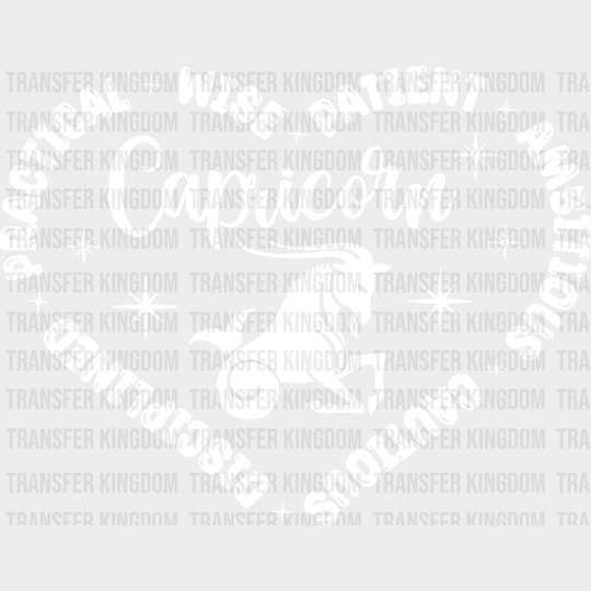Capricorn Heart Design - Zodiac & Horoscopes Dtf Heat Transfer Unisex S M (10’’) / Light Color