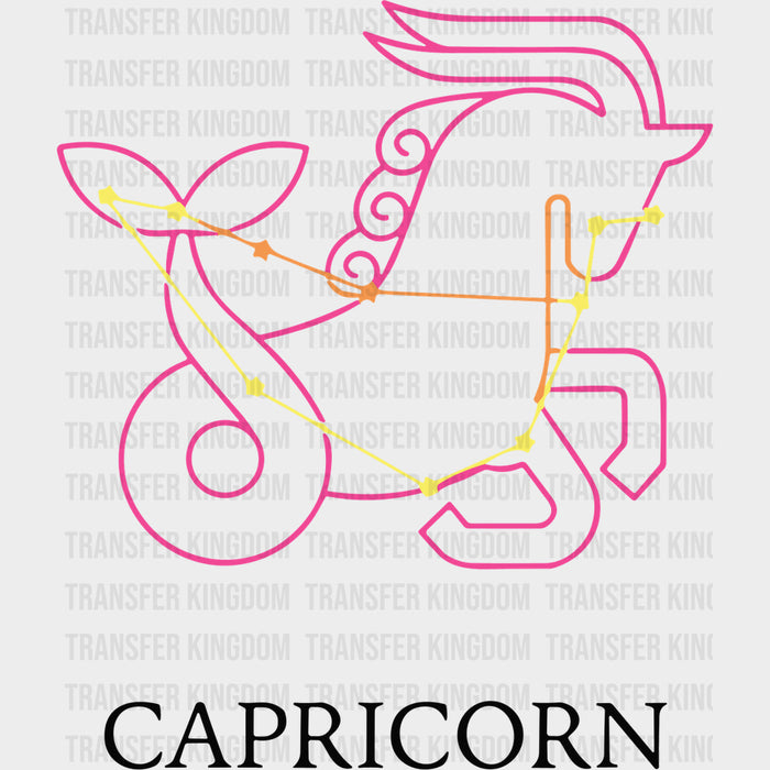 Capricorn Pink Constellation - Zodiacs & Horoscopes DTF Transfers