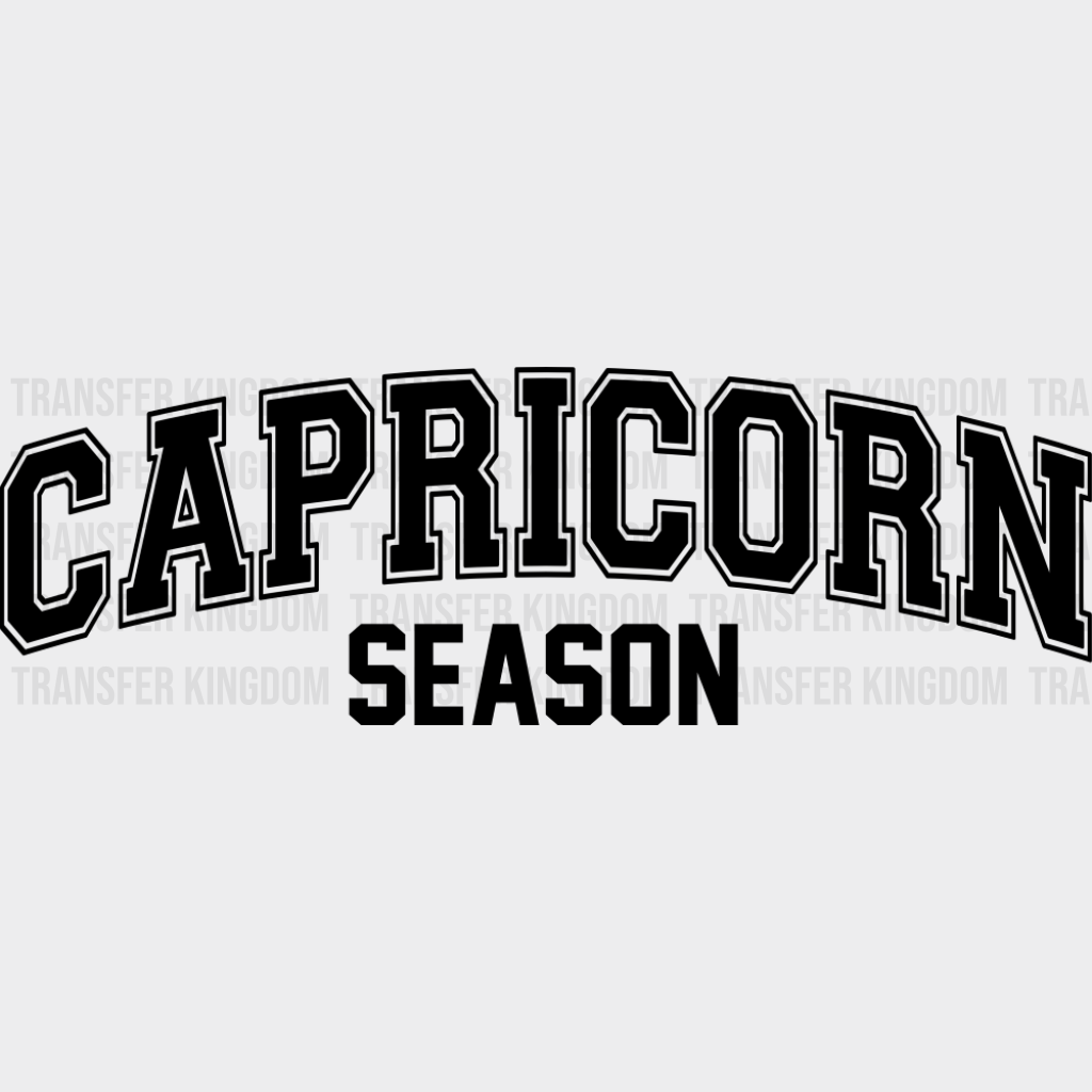 Capricorn Season Retro Design - Zodiacs And Horoscopes Dtf Transfer Unisex S & M (10’’) / Dark