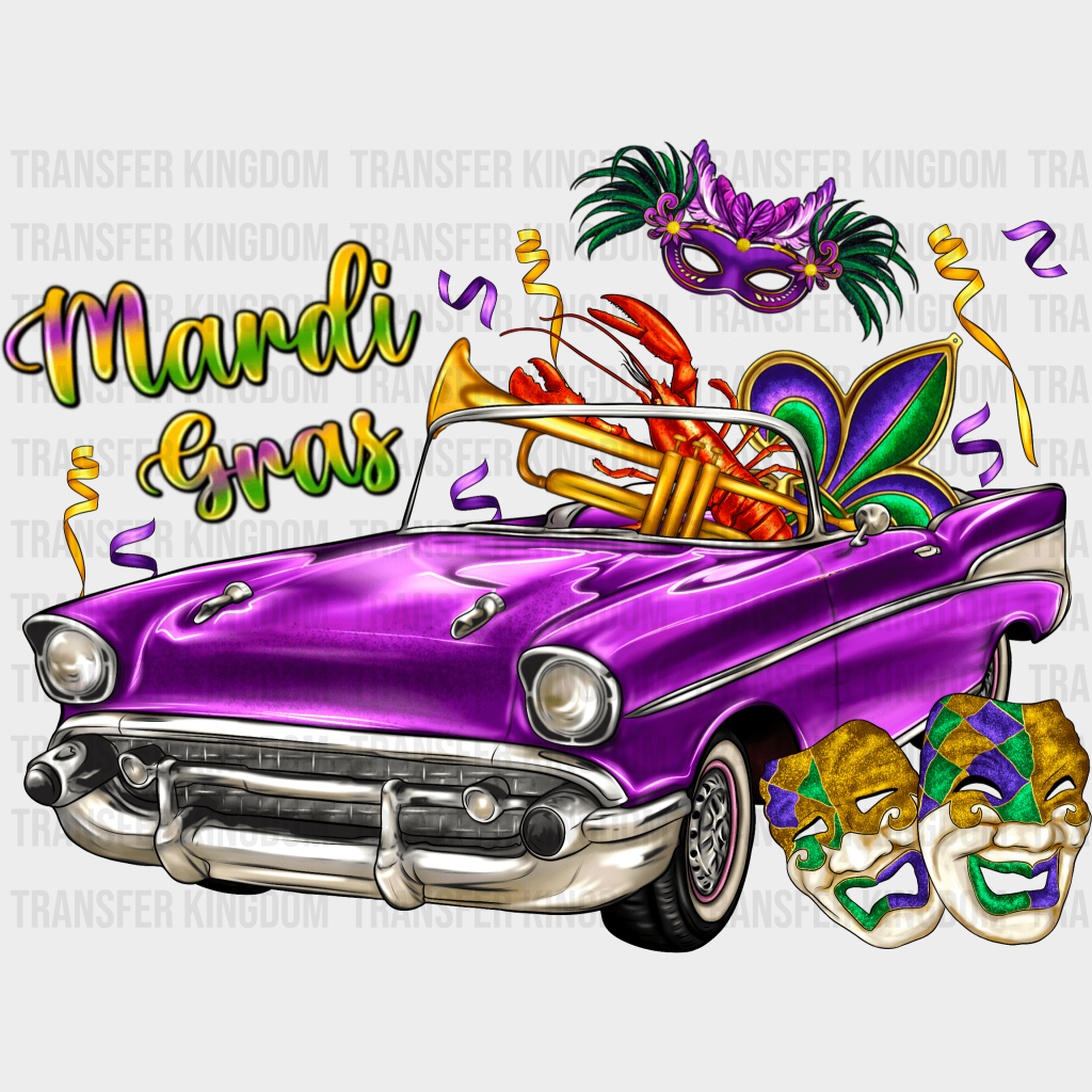 Car Mardi Gras Design- Dtf Heat Transfer