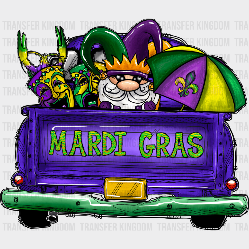 Car Mardi Gras Design- Dtf Heat Transfer