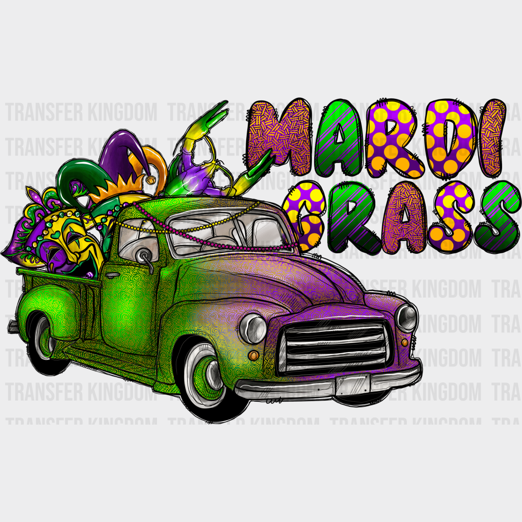 Car Mardi Gras Design- Dtf Heat Transfer