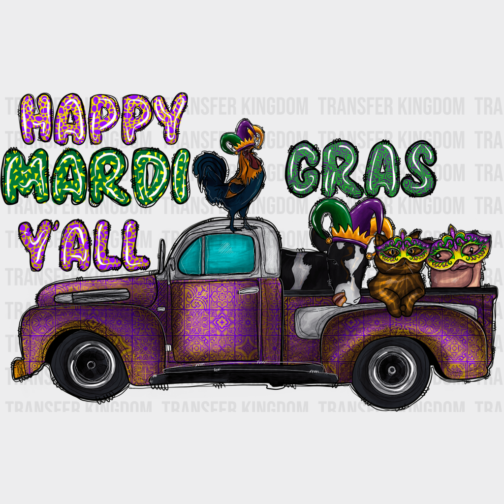 Car Mardi Gras Design- Dtf Heat Transfer