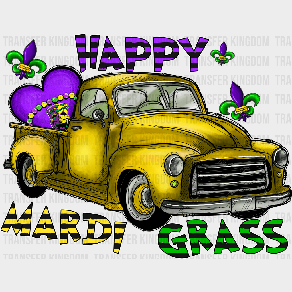 Car Mardi Gras Design- Dtf Heat Transfer