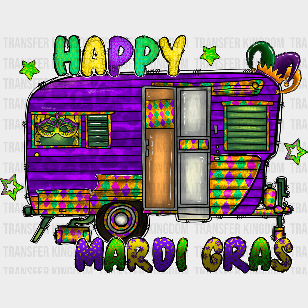 Caravan Mardi Gras Design- Dtf Heat Transfer