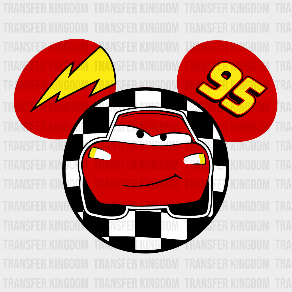 Cars Lightning Mcqueen Mickey Ears Design - Dtf Heat Transfer Unisex S & M ( 10 )