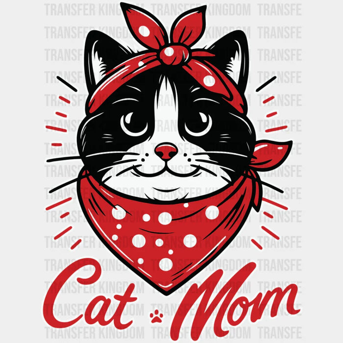 Cat And Mom Red Design - Cats Iron On DTF Transfer
